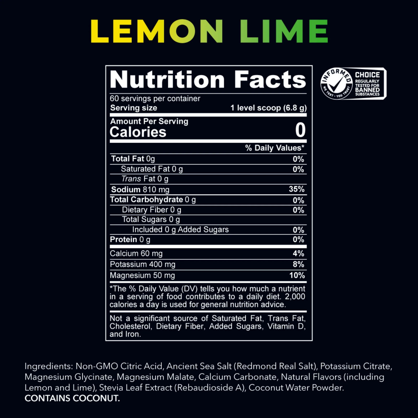 REDMOND Re-Lyte Hydration Electrolyte Powder Mix Lemon Lime exp: 04/2031