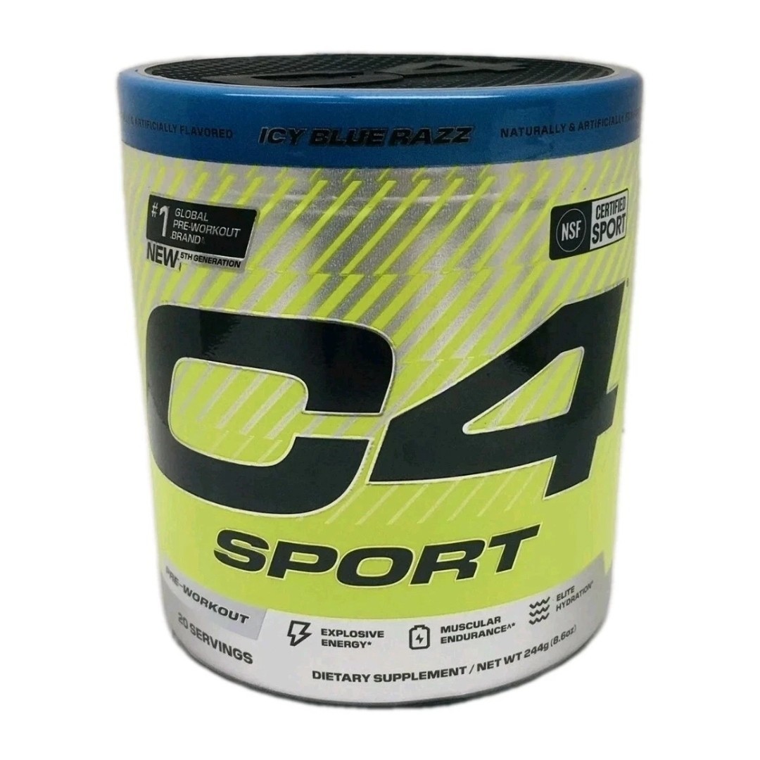 C4 Sport Pre-Workout – Icy Blue Razz – Size: 8.6 oz