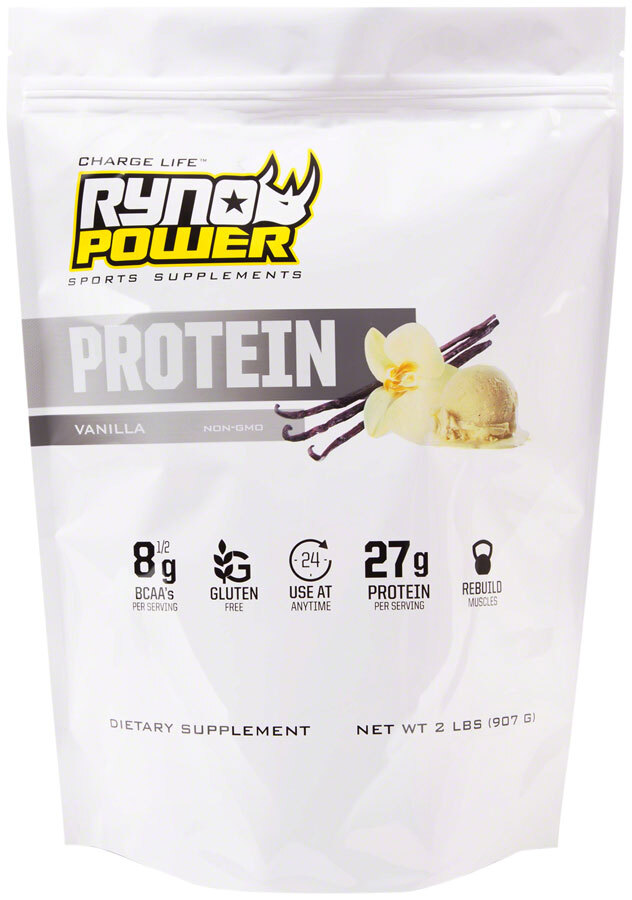 Ryno Power Protein Powder Drink Mix, Vanilla, Pouch, 20 servings