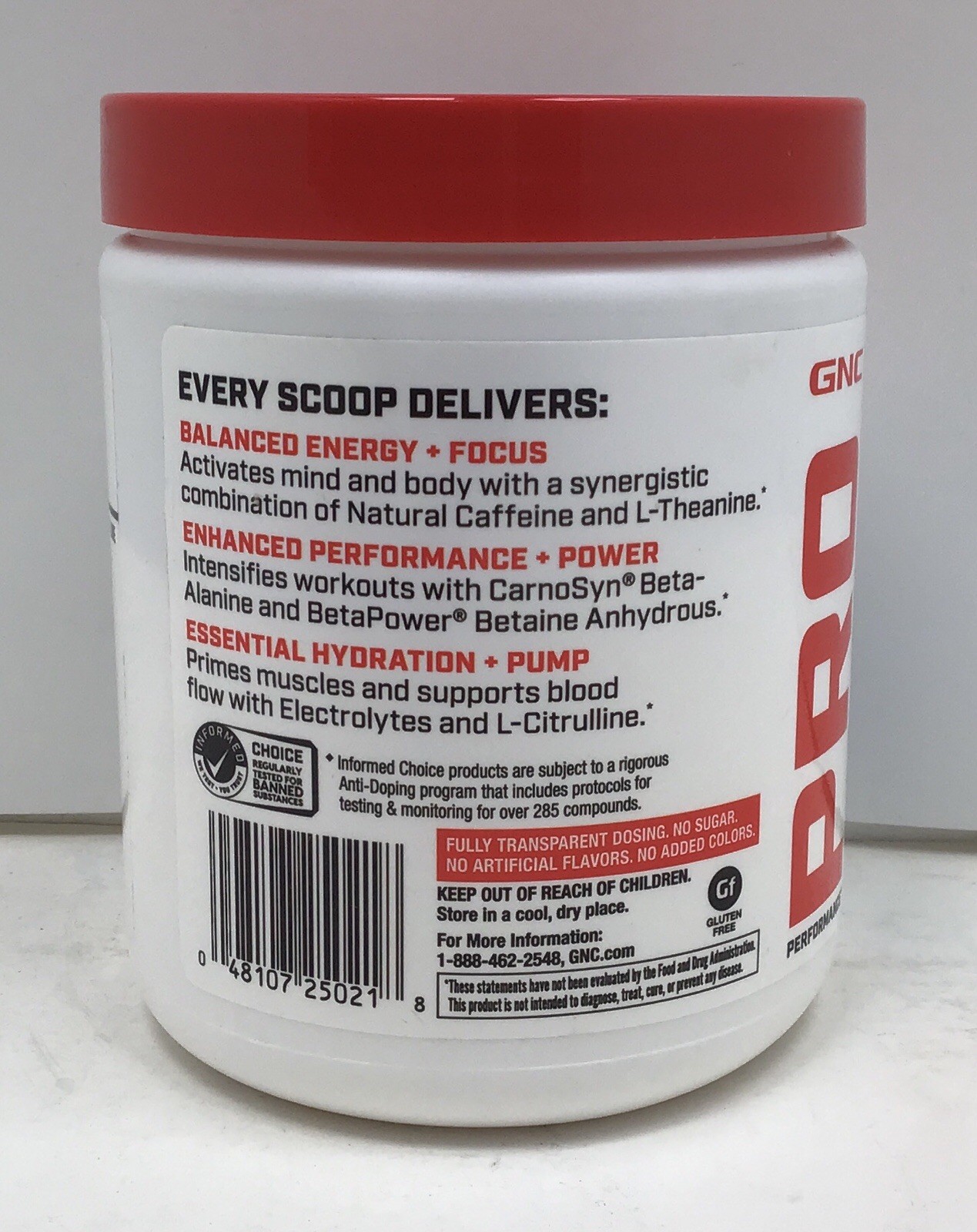 GNC PRO PRE-WORKOUT BLUE RASPBERRY 30 SERVINGS EXP 01/2027