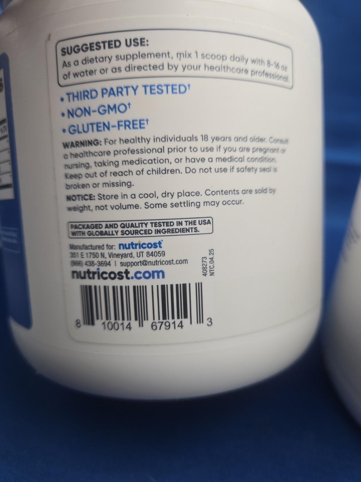 (2x) Nutricost BCAA Powder 90 Servings (Unflavored) – 6000mg Per Serving Exp4/28