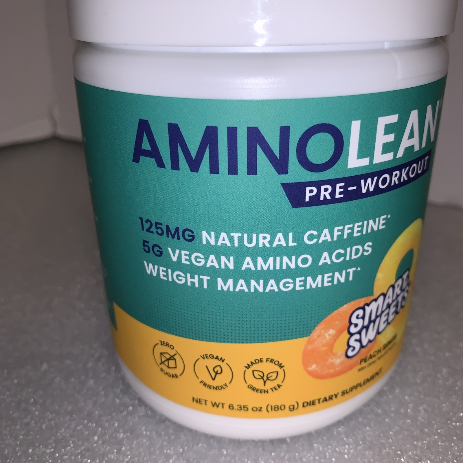 RSP Nutrition AminoLean x Smart Sweets Pre-Workout Energy Supplements Peach Ring