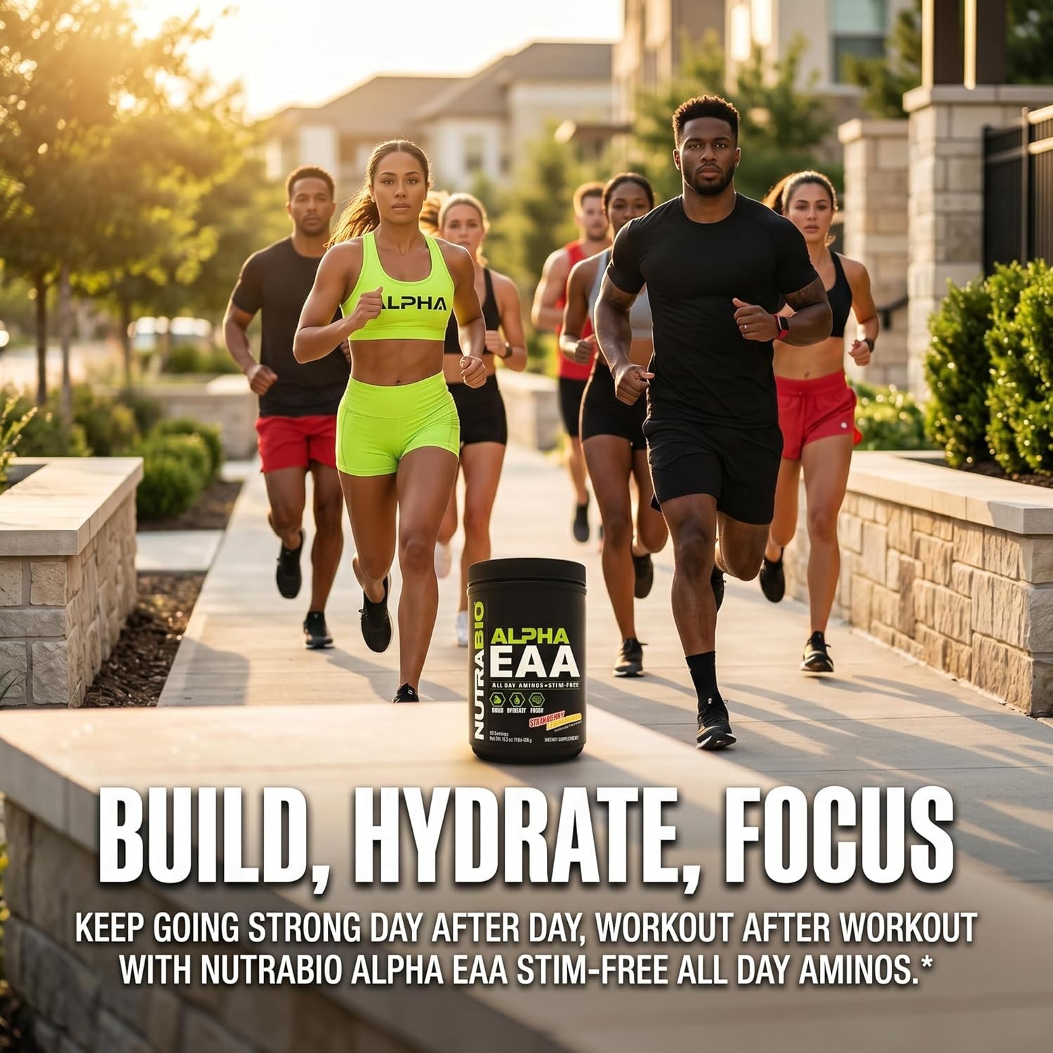 NutraBio Alpha EAA – All-Day Amino Acids for Muscle Growth and Hydration –
