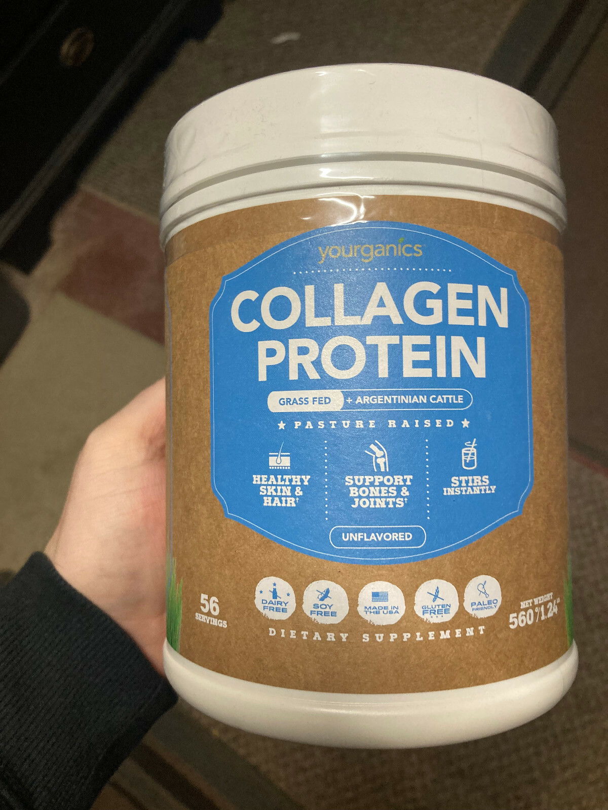 yourganics collagen protein grass fed protein 56 servings