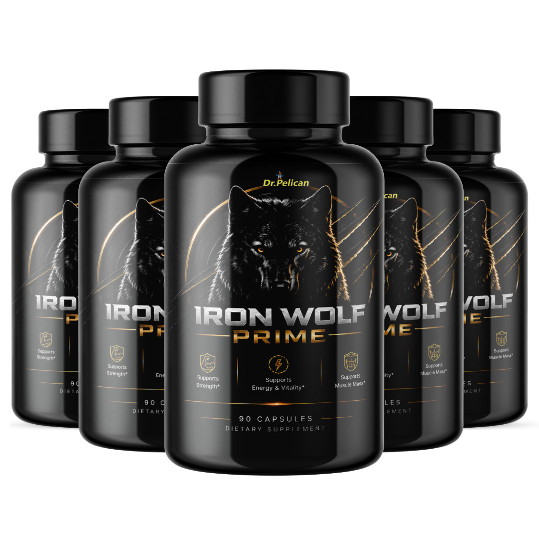 Iron Wolf Prime- Bodybuilding & Men’s Health Support- 5 Bottles- 450 Capsules