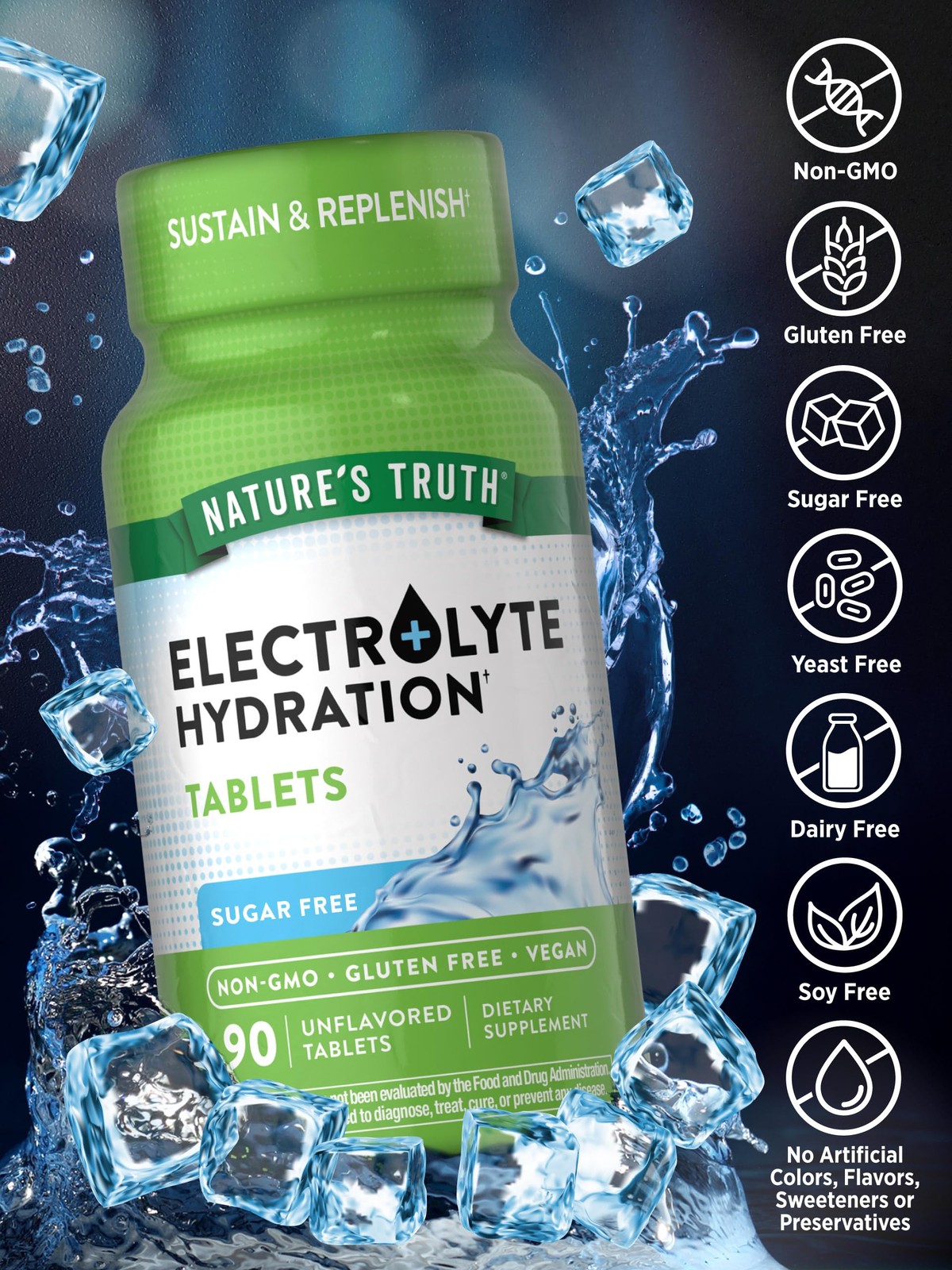 Nature’s Truth Electrolyte Tablets | No Sugar | 90 Count 90 (Pack of 1)