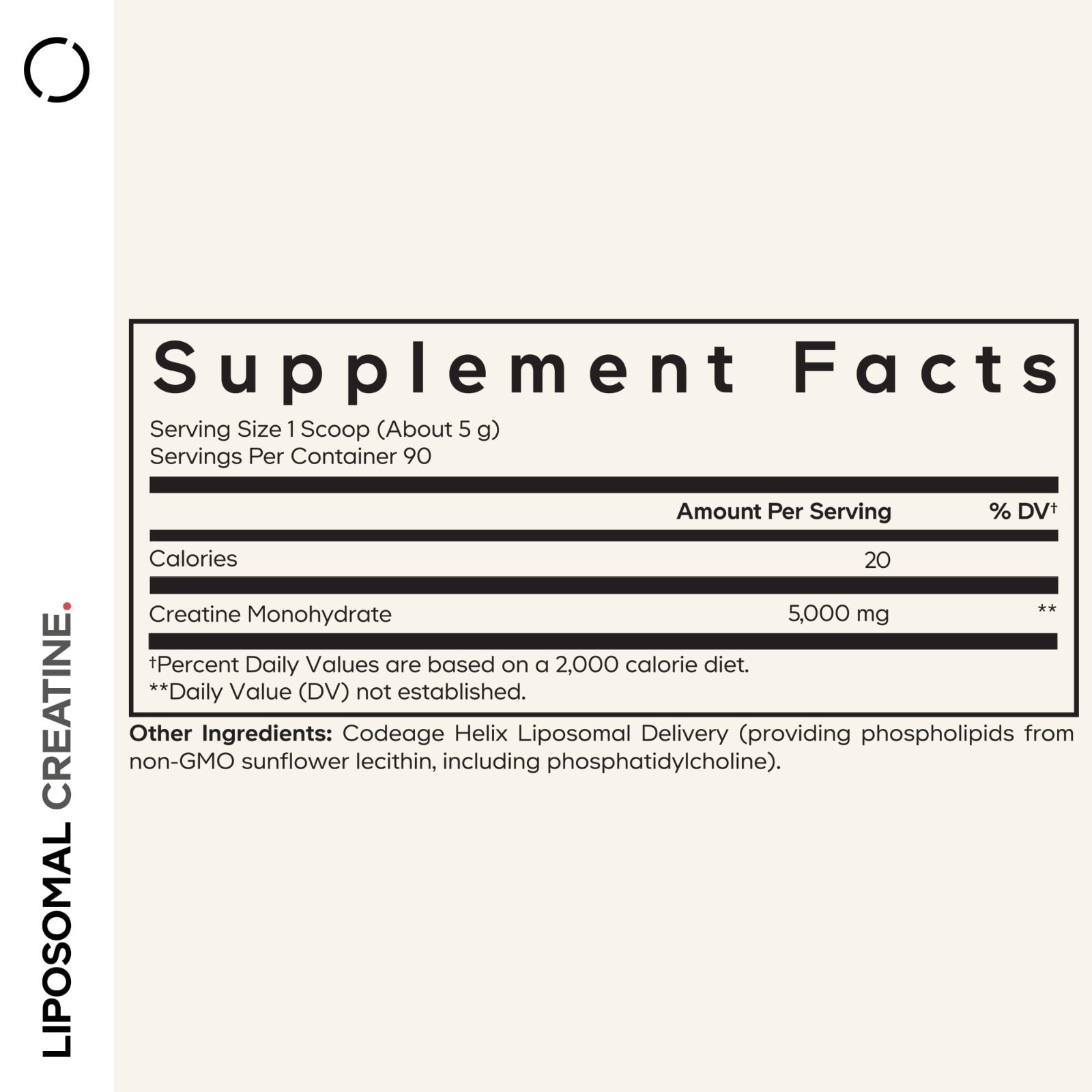Liposomal Creatine Powder 5000mg – Unflavored Micronized Monohydrate, 90 Serving