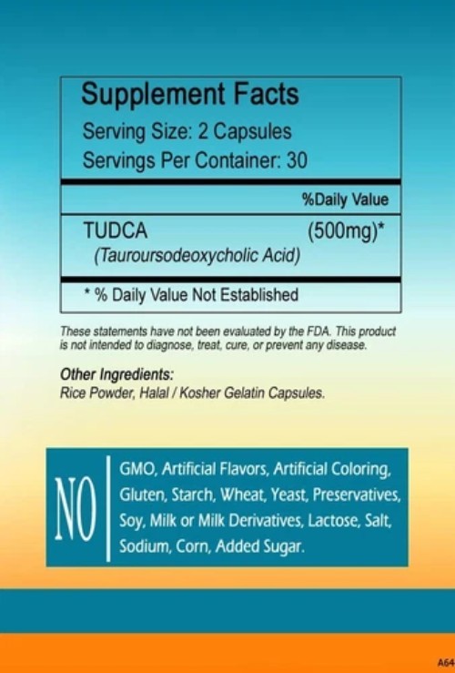 TUDCA 500mg Caps – Premium Quality – Made in USA – Free & Fast Shipping