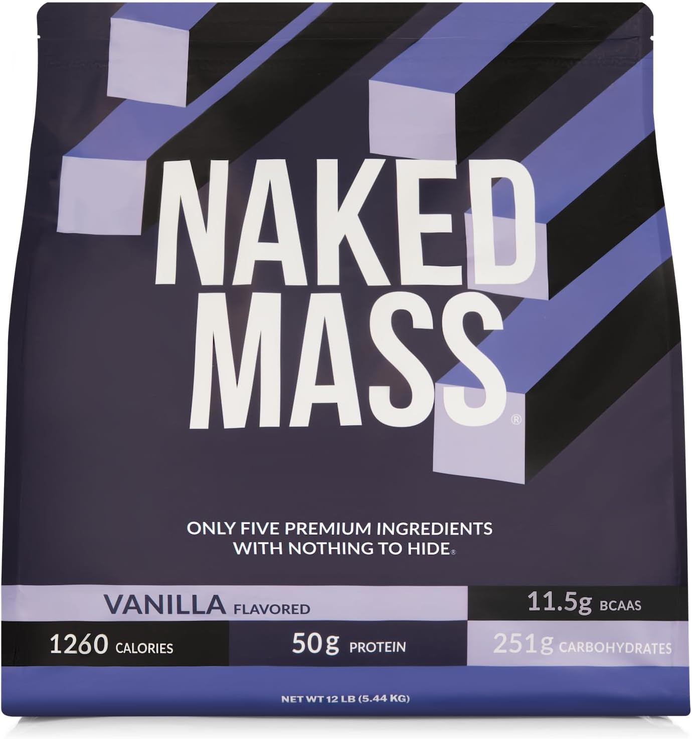 Vanilla Mass – All Natural Vanilla Weight Gainer Protein Powder – 12LB Bulk, NSF