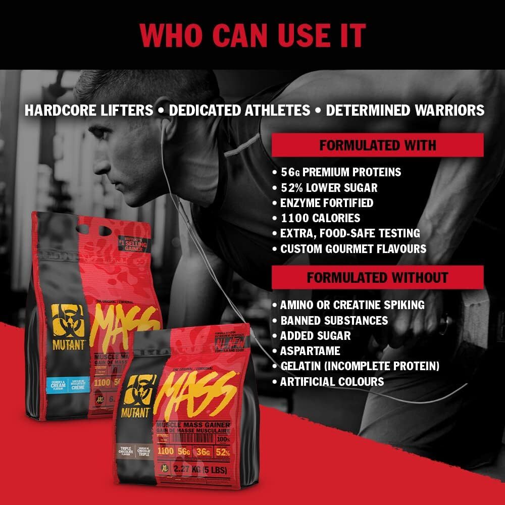 Mutant Mass Weight Gainer Protein Powder Build Muscle Size and Strength
