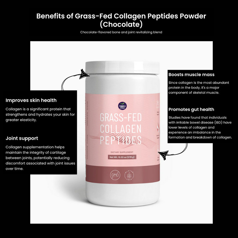 Organic Grass Fed Collagen Peptides Powder filled with collagen type 1 & 3
