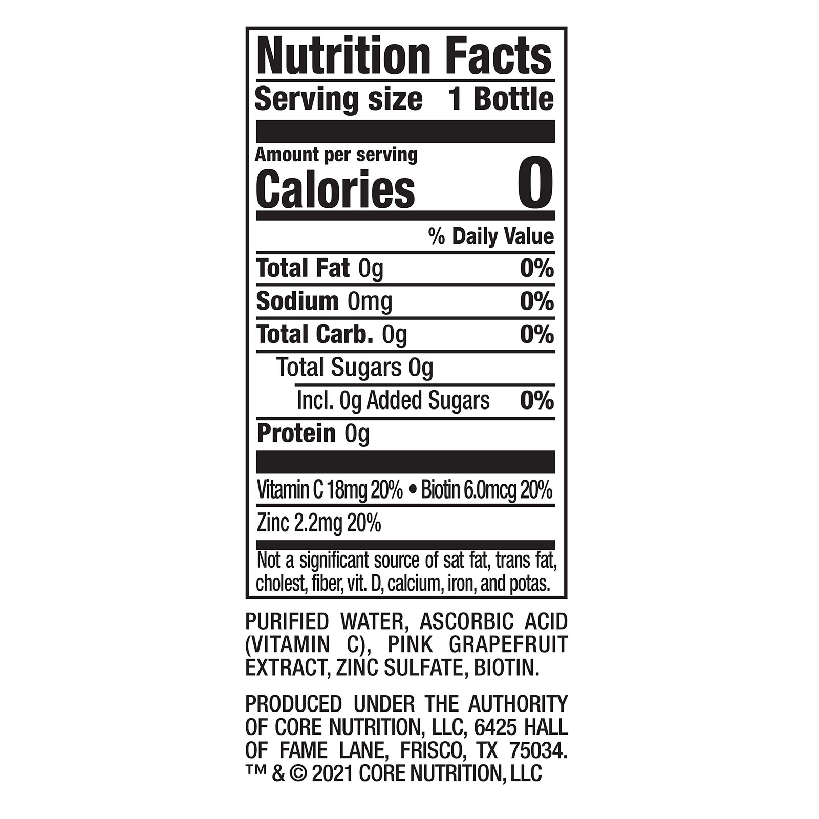 Core Hydration Plus Vibrance Drink Pack Of 12 23.9 Fl Oz With Nutrients”