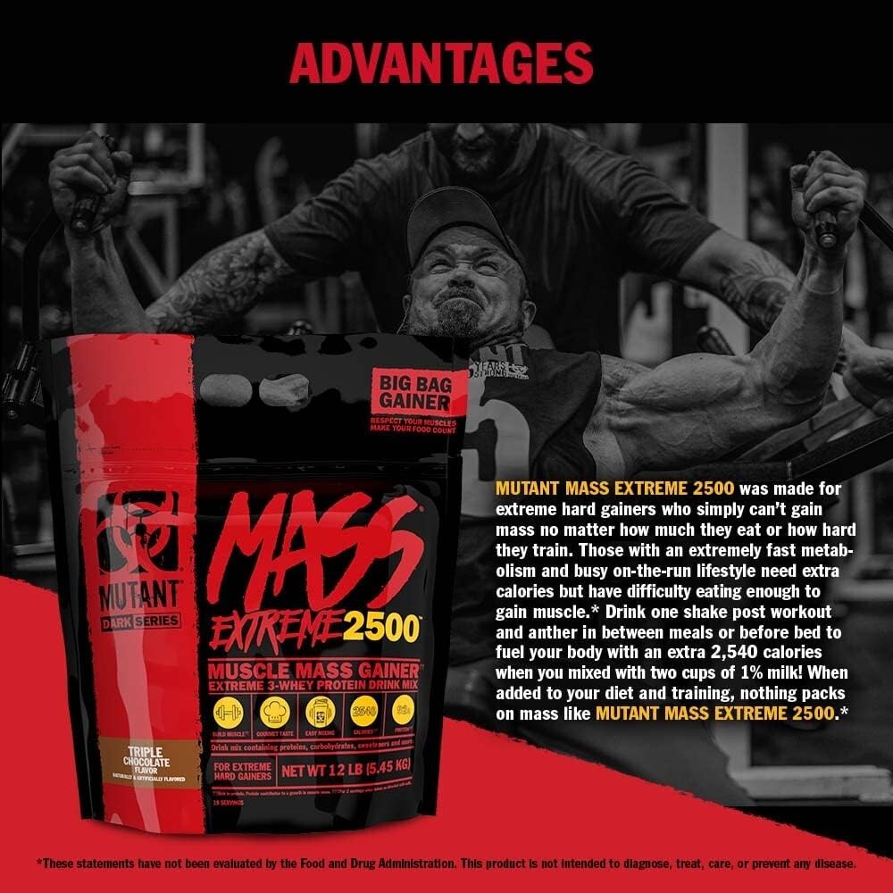 Mutant Mass Extreme Gainer – Whey Protein Powder – Build Muscle Size and Strengt