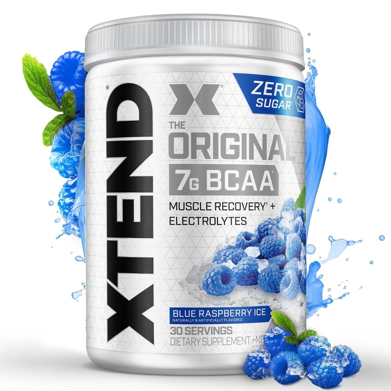 Xtend BCAA Powder Blue Raspberry 30 Servings Sugar Free Muscle Recovery Drink