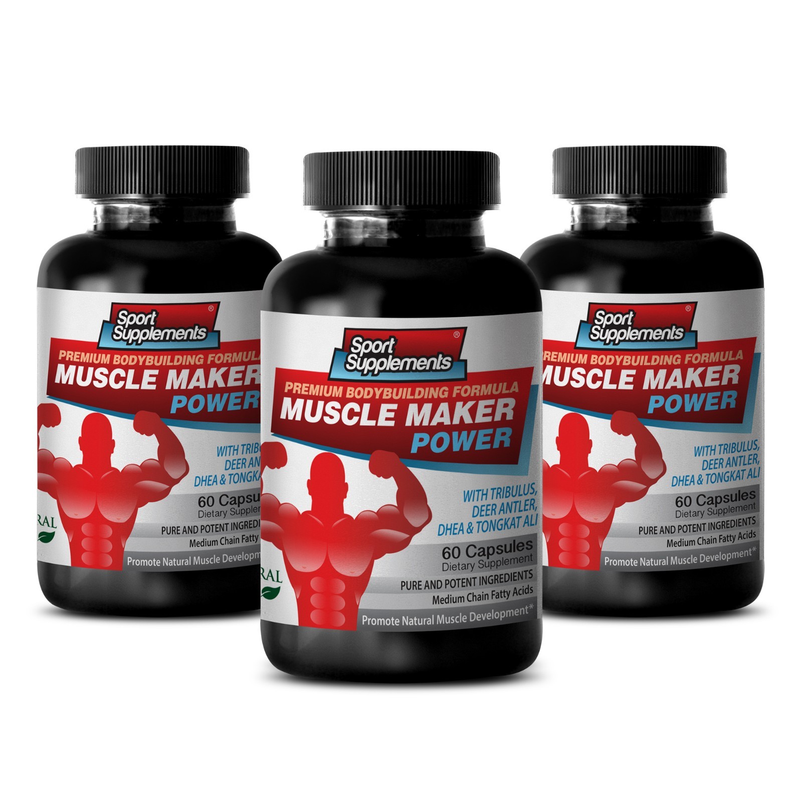 MUSCLE MAKER POWER – Testosterone Level Muscle Mass Sexual Booster Capsules 3B
