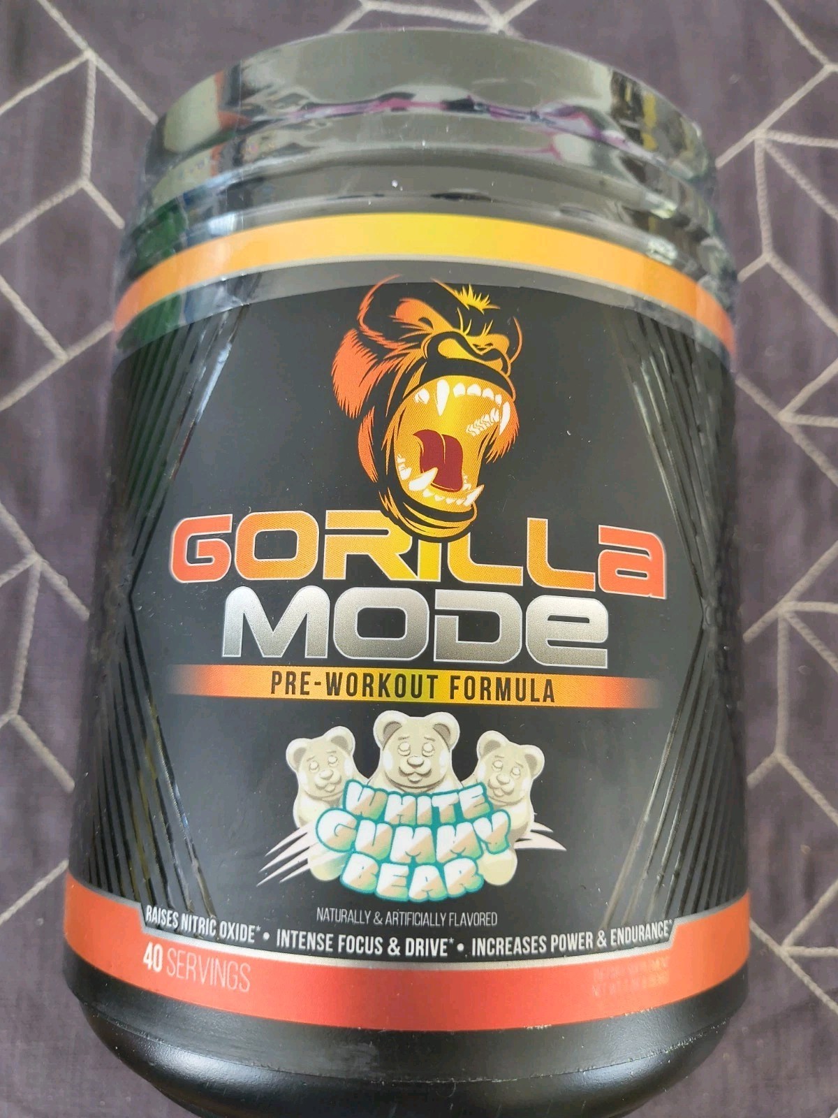 Gorilla Mode Pre-Workout White Gummy Bear 40 Servings Bb 12/31/26 Sealed