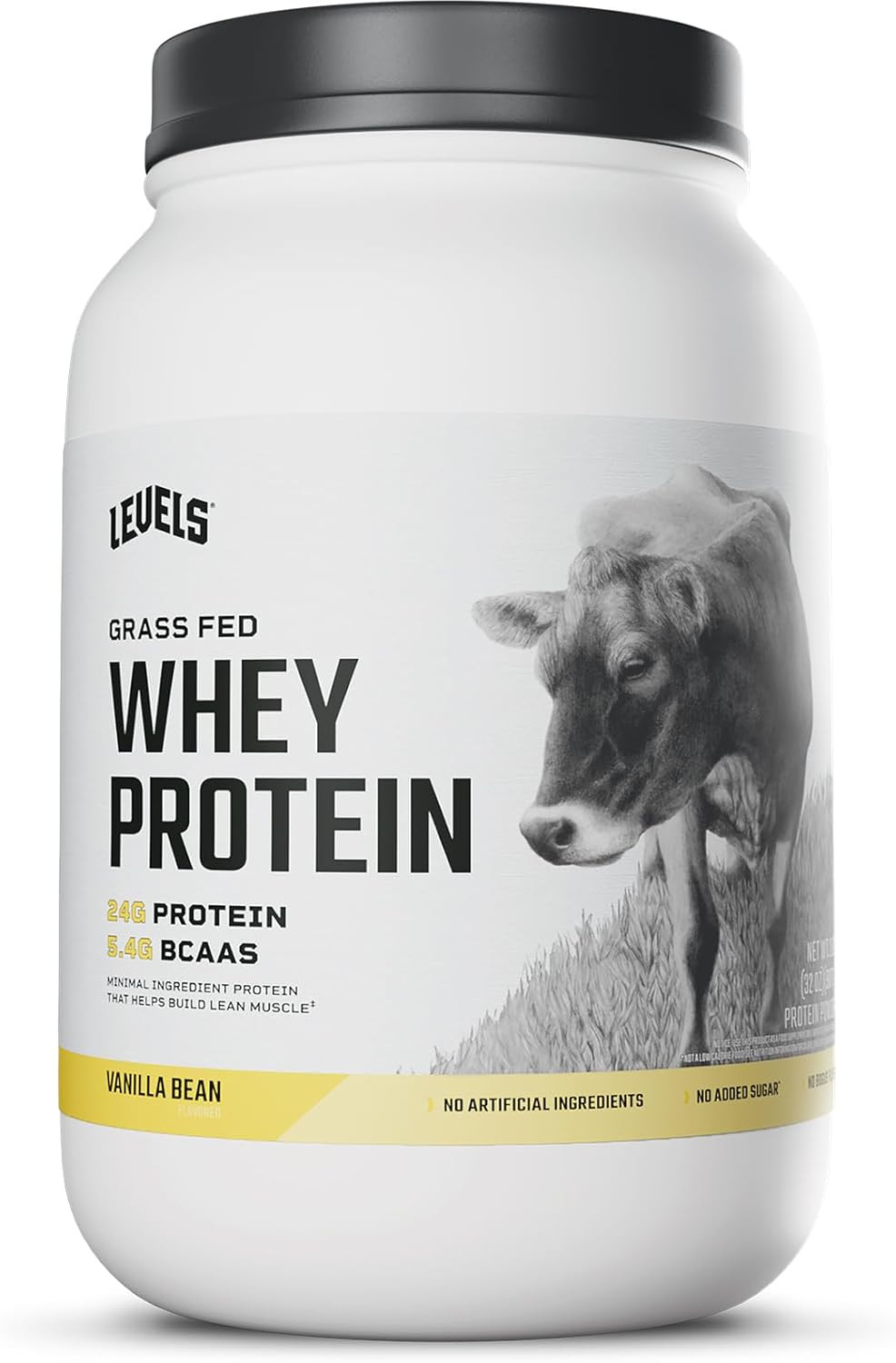 Levels Grass Fed Whey Protein Powder, No Artificials, 24G of Protein, Vanilla Be