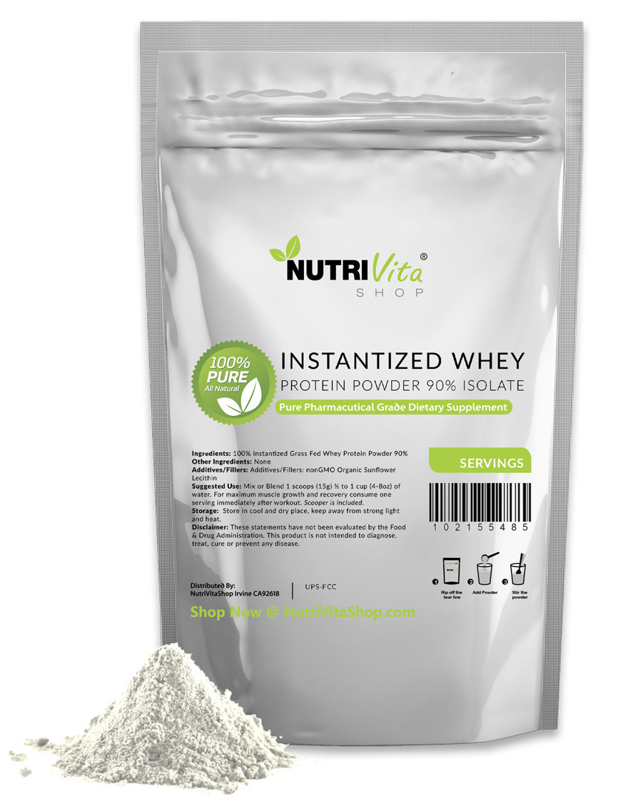 2X 5LB (10LB) 100% Pure Organic Instantized Whey Protein Isolate 90% Unflavored