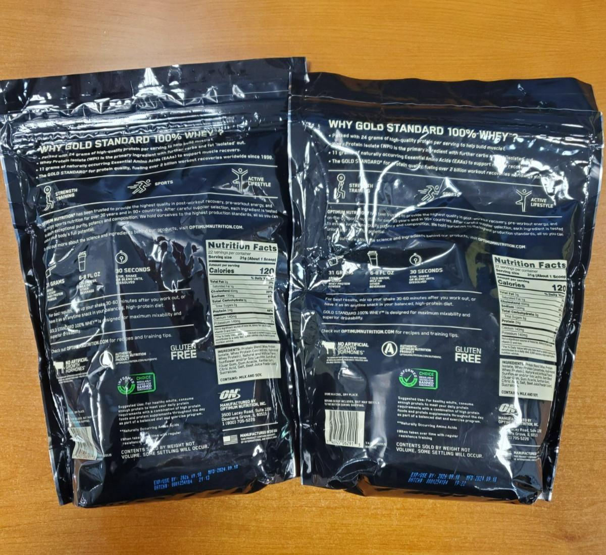 2 Pk: ON Whey Protein Powder Strawberries & Cream 1.5 lb. ea. Exp 8/31/26 R3P3