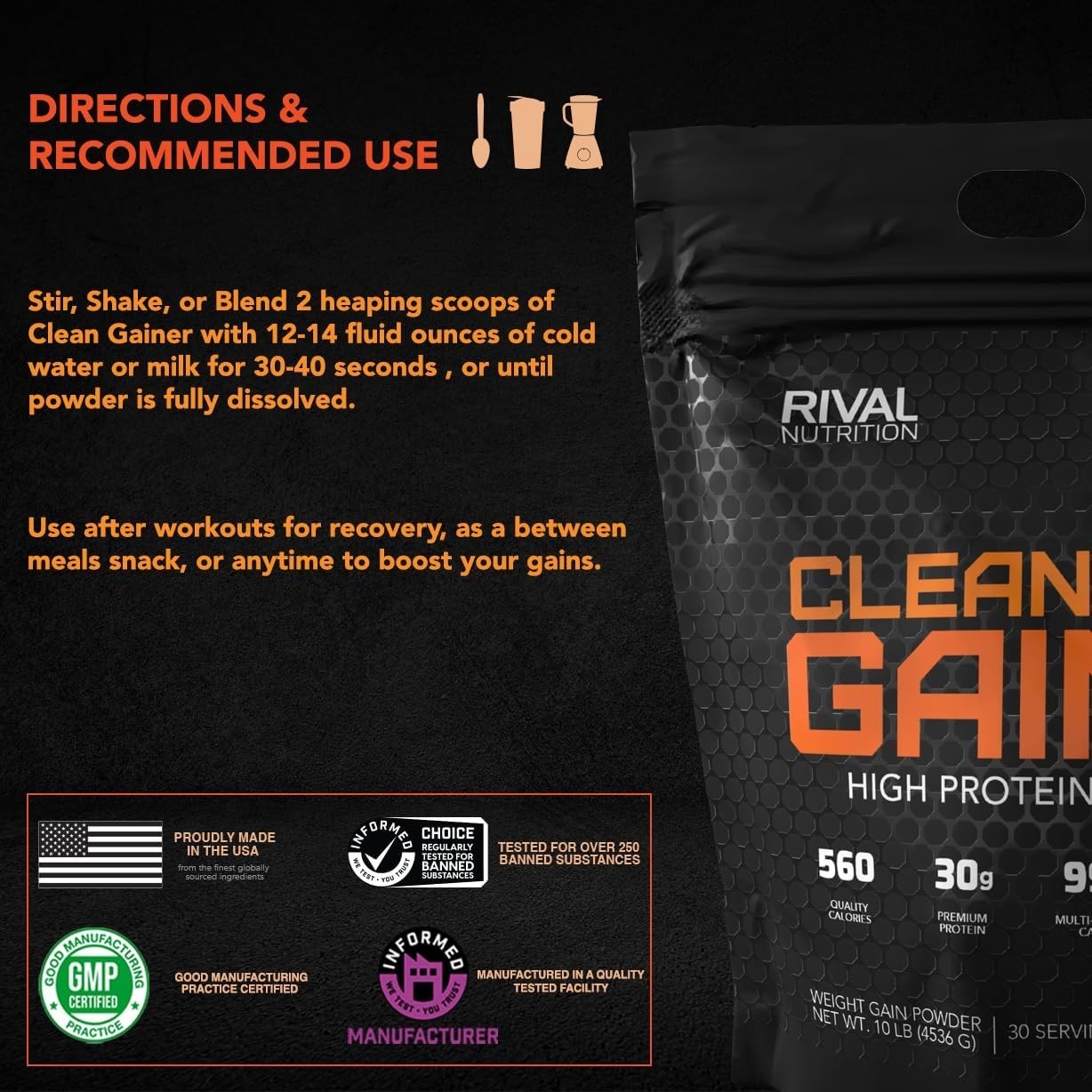 Clean Gainer – 10 lbs Soft Serve Vanilla: Muscle Building Protein