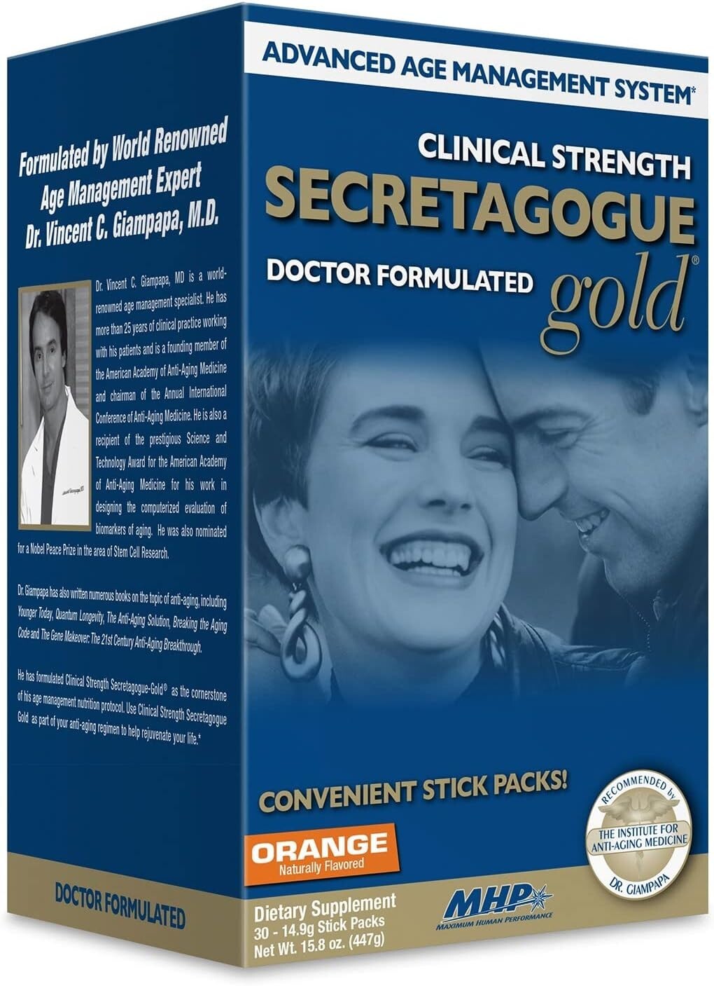 MHP Secretagogue Gold GH Enhancer Sleep Muscle Growth 30 Stick Packs – Orange