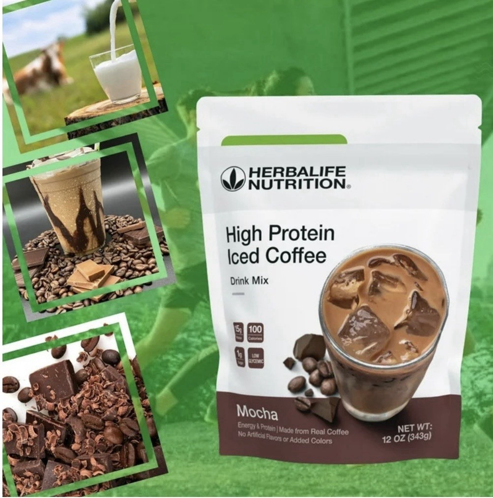 Herbalife Nutrition High Protein Mocha Iced Coffee Drink Mix 12 oz 15g Protein