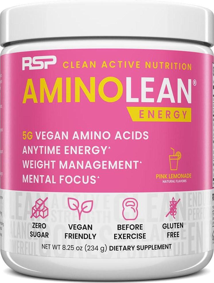 RSP NUTRITION AminoLean Pre Workout Powder – Energize Your Workouts with Pink