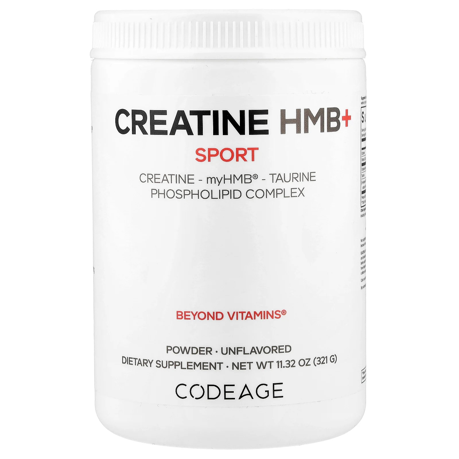 Sport, Creatine HMB+, Unflavored, 11.32 oz (321 g)