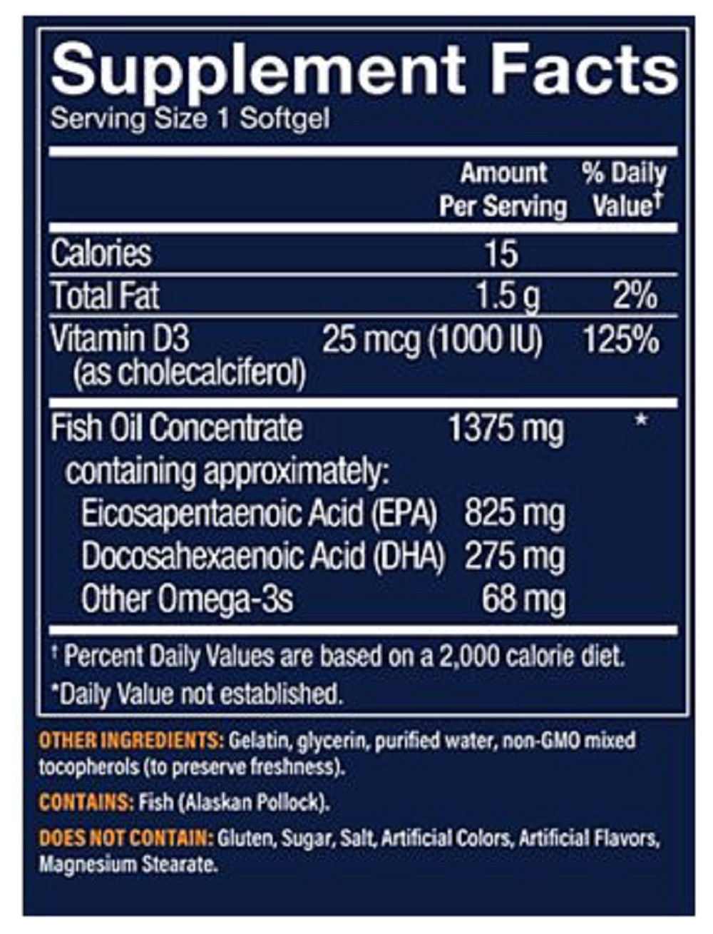 Premium Wild Alaskan Fish Oil with Vitamin D3 – 1,100 MG EPA/DHA (60 Softgels)