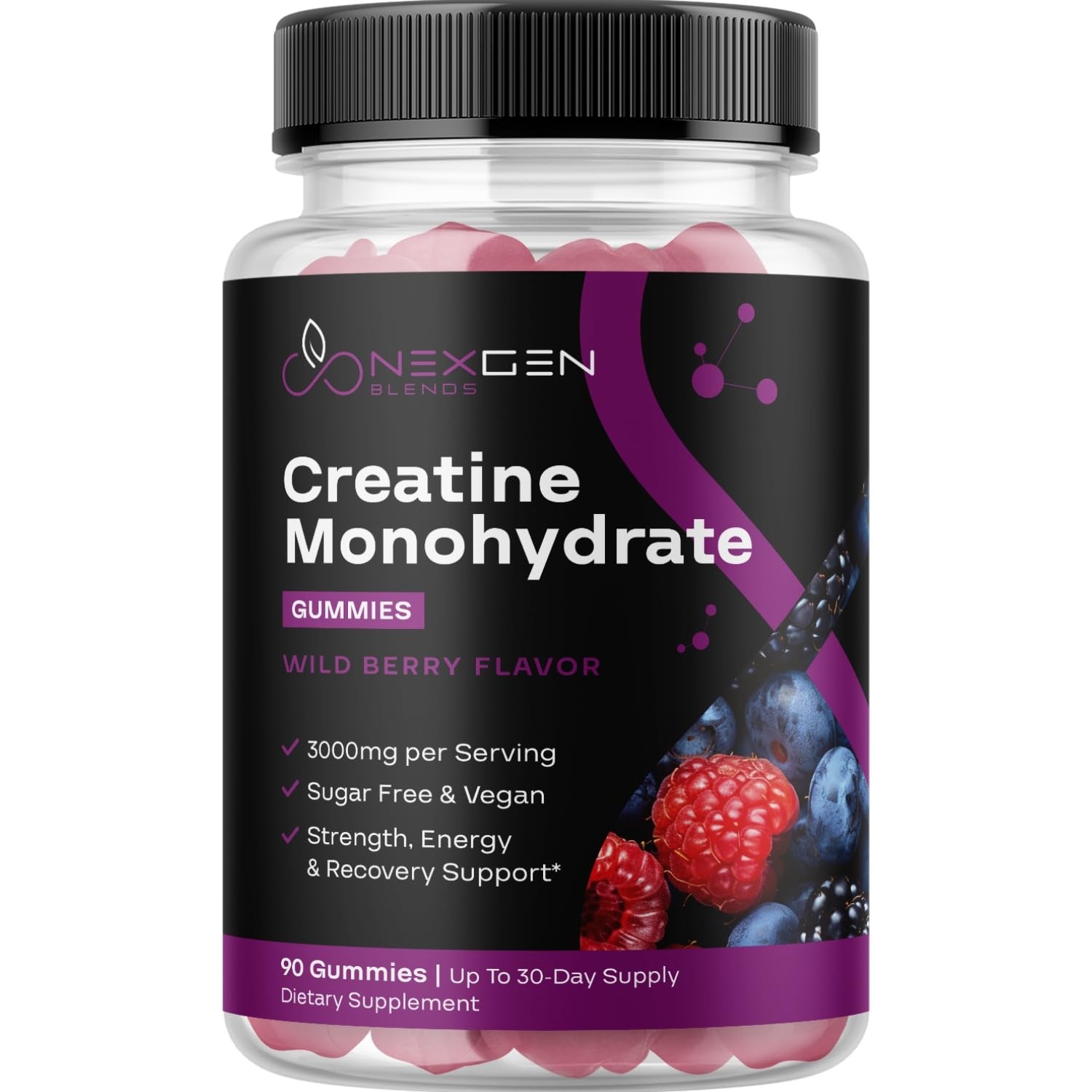 Gomitas Monohidrato De Creatina Fuerza Músculo y Energía Para Hombres y Mujeres