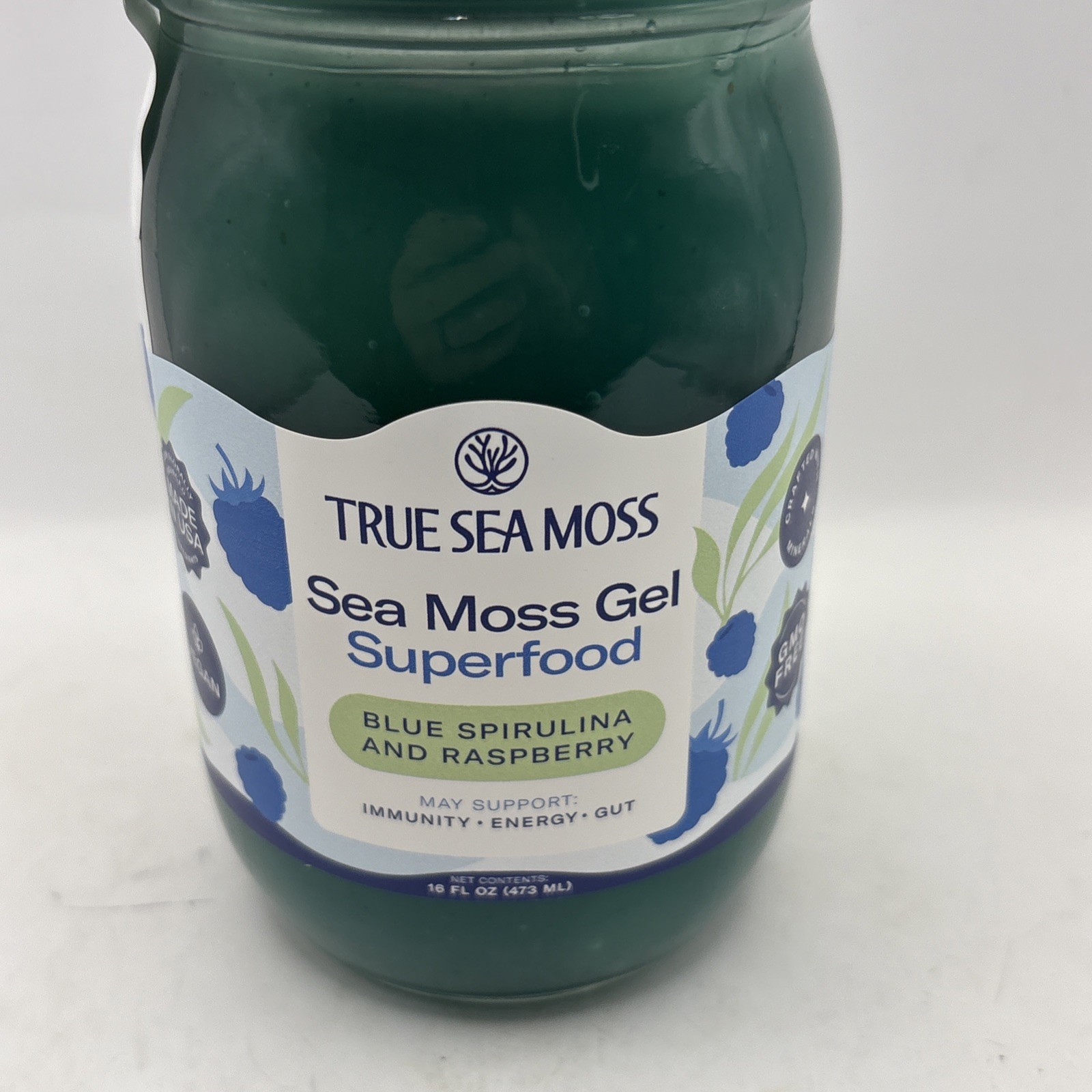 2X TrueSeaMoss Sea Moss Gel with Blue Spirulina – 2 Pack – USA Made Immunity Gut