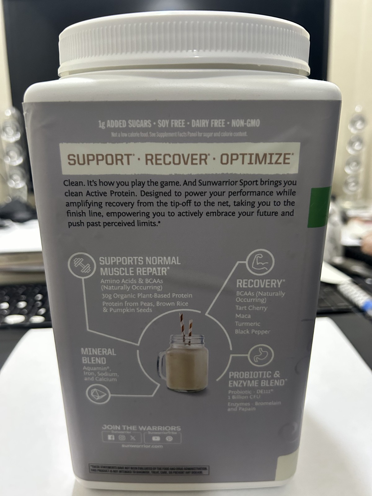 Sunwarrior Sport Organic Active Protein Powder Cake Batter Plant Based
