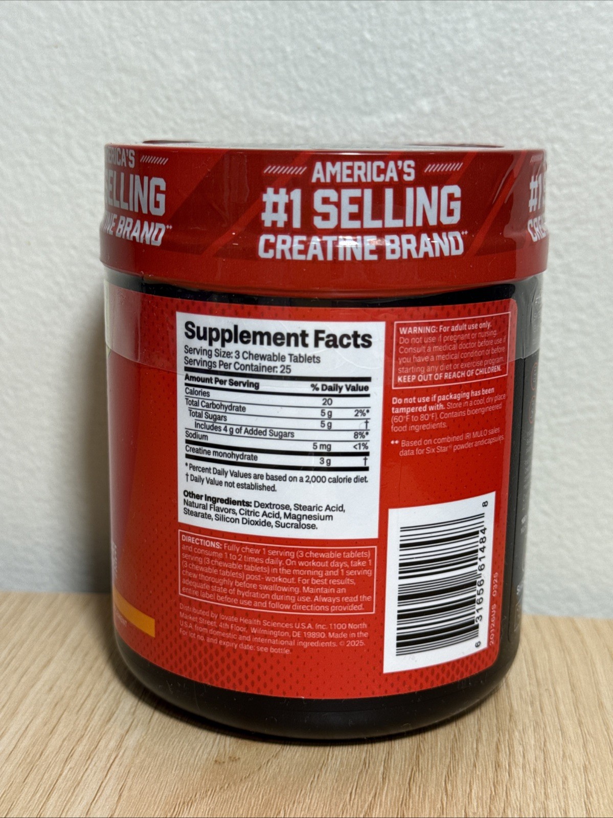 SixStar Creatine Chews Paradise Punch 75 Tablets Muscle Endurance