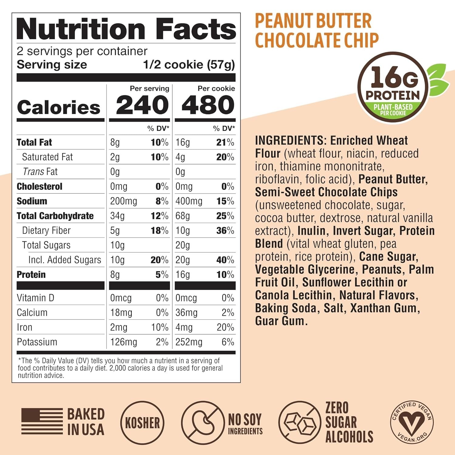 Case of 12 Lenny and Larry’s The Complete Cookie Peanut Butter Chocolate Chip