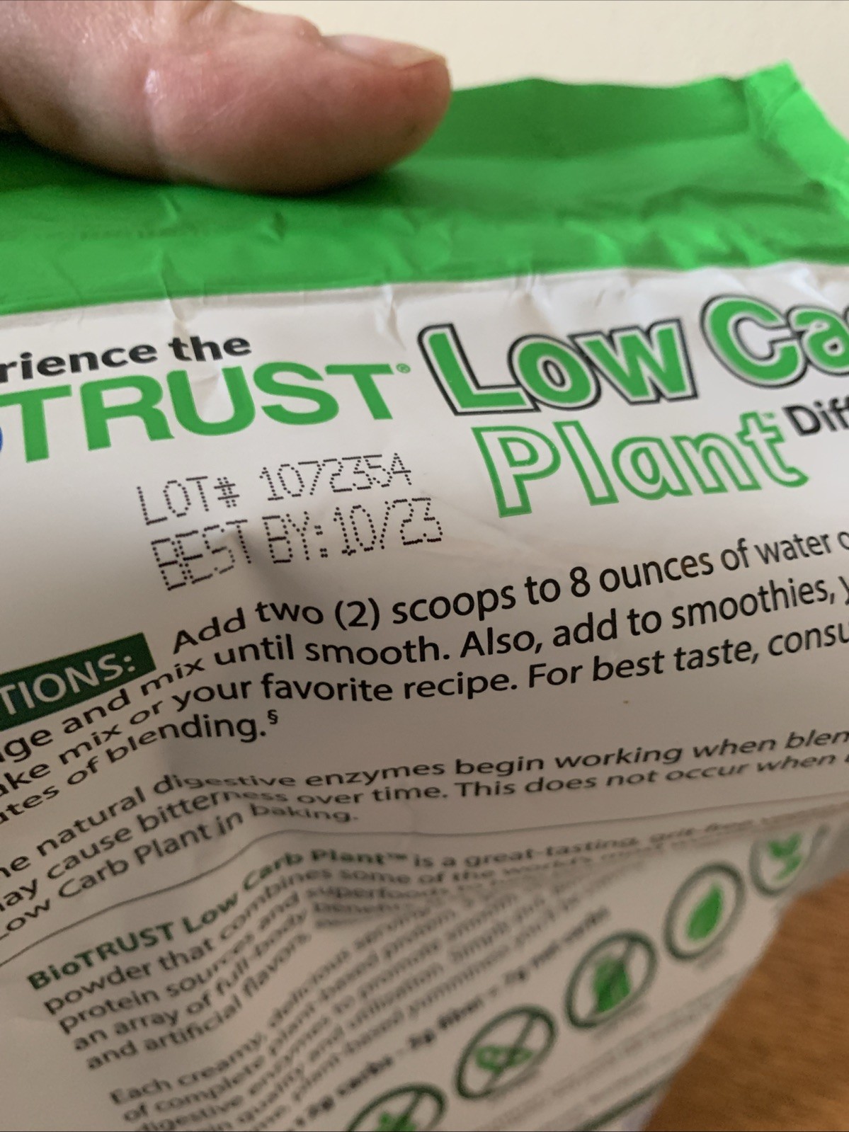 BioTRUST Low Carb Plant Protein Superfoods Vanilla Caramel 1.25lb Exp:10/23