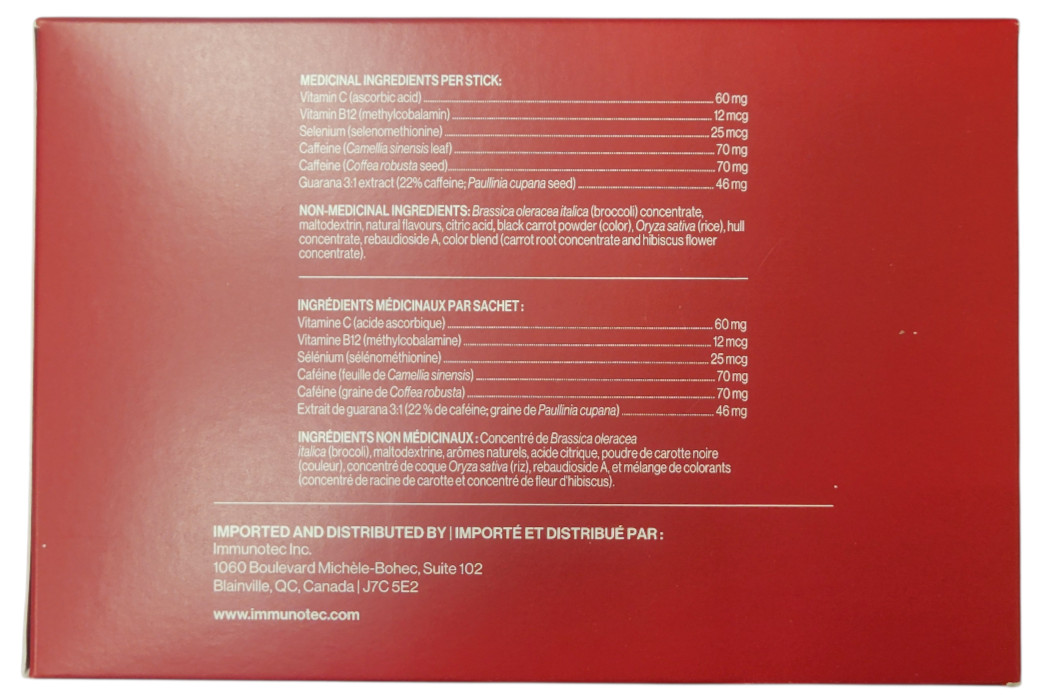 Immunocal Booster Hibiscus (2 Packs of 30 Sticks each) – Exp 10/2027
