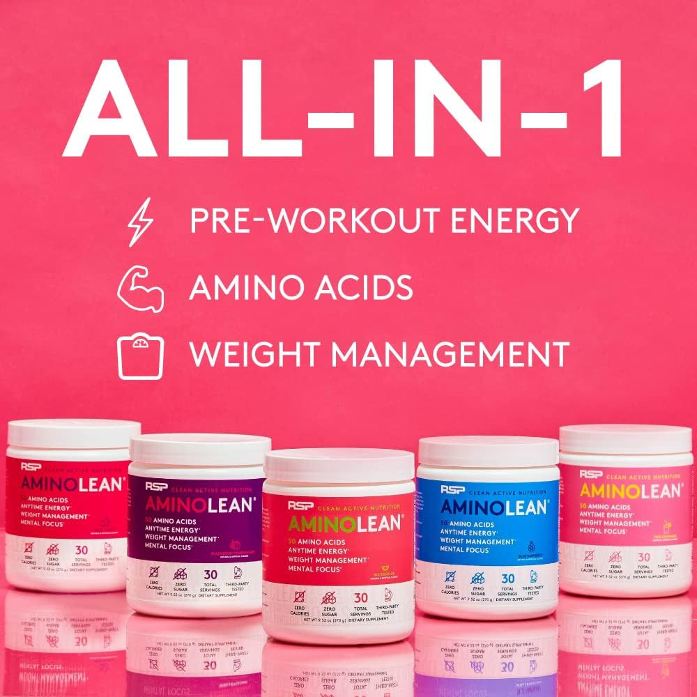 RSP NUTRITION AminoLean Pre Workout Powder, Amino Energy & Weight Management wit