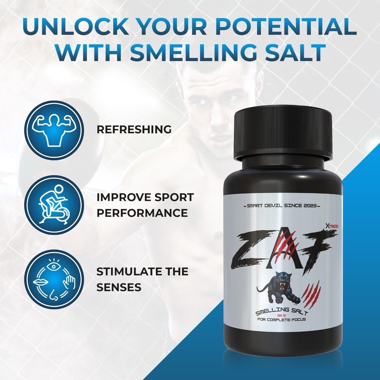 Zaf Xtreme Smelling Salts for professional-Pre-activated & Ready To Use 2pack