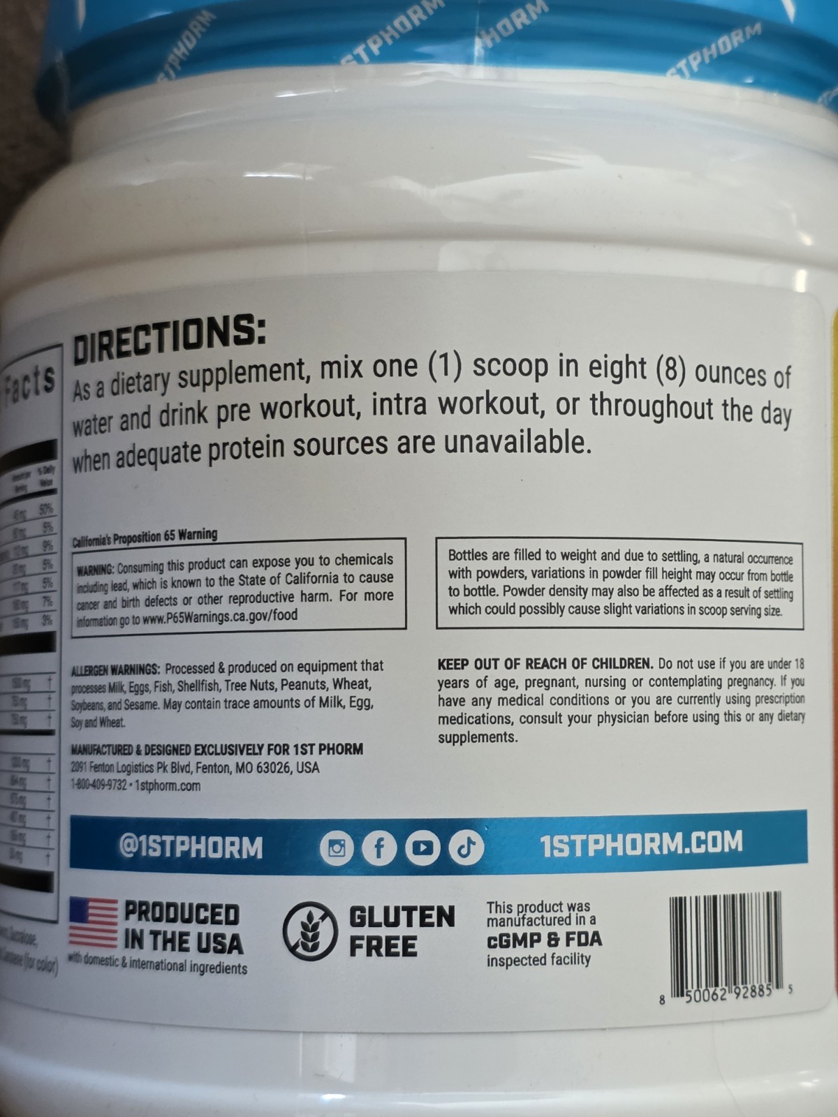 1st Phorm EAA Powder Tropical Mango Gluten Free 60 Servings 1.43 lb