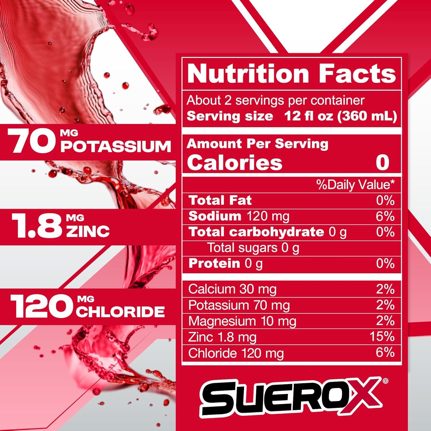 SueroX Sugar Free Sports Drink for Hydration and Recovery, Electrolyte 6 PACK