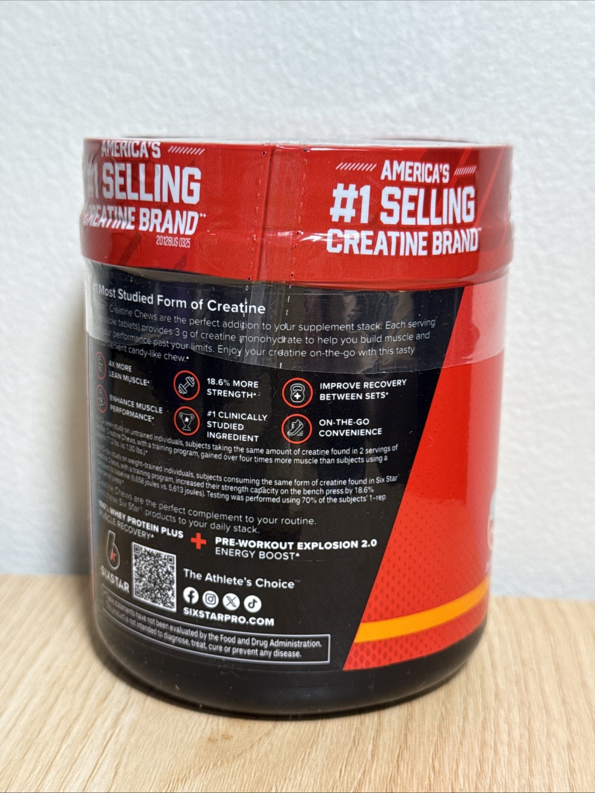SixStar Creatine Chews Paradise Punch 75 Tablets Muscle Endurance