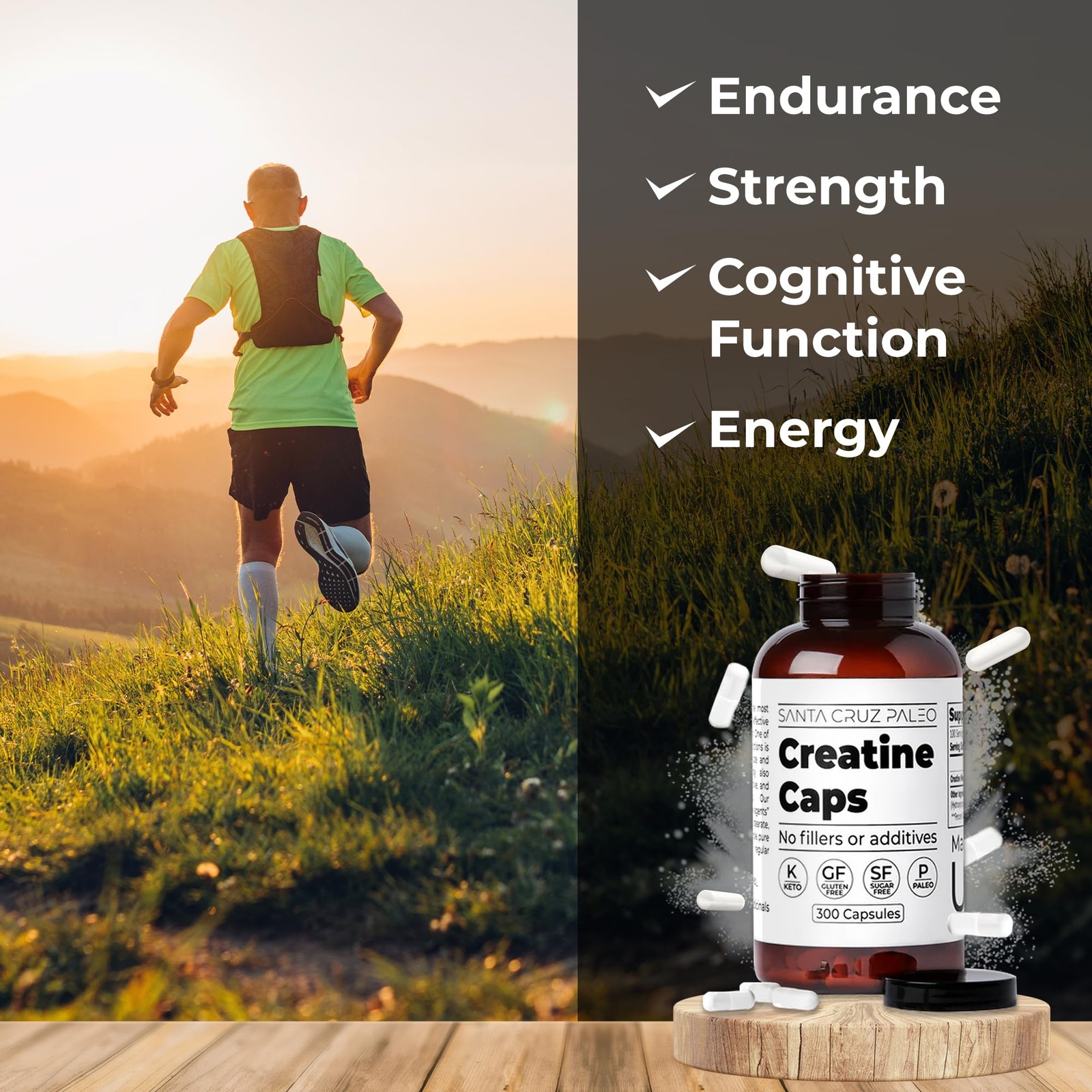 Santa Cruz Paleo Creatine Capsules, Supports Muscle 300 Count (Pack of 1)
