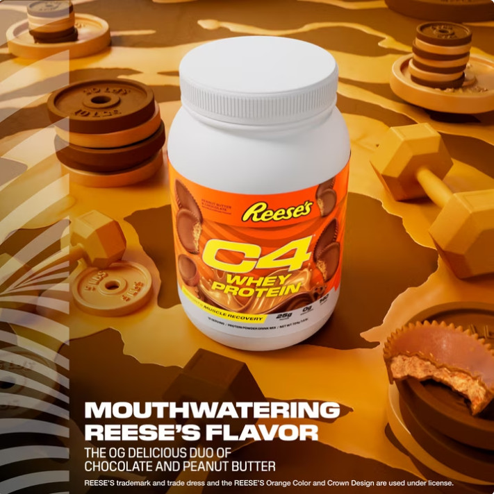 2 Pack C4 Whey Protein Powder, Reese’s Peanut Butter Cup Flavor, 18 Serv Pk