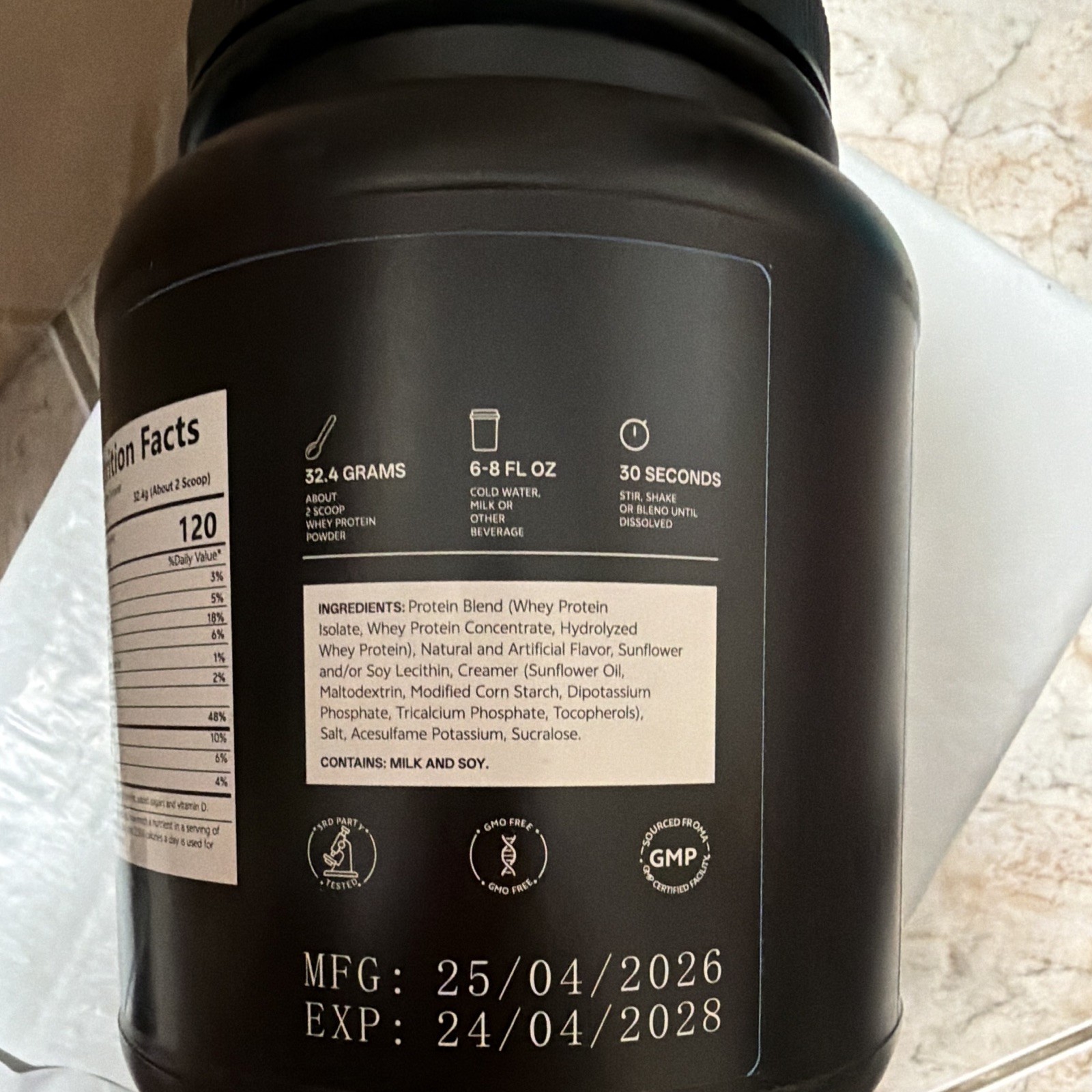 Whey Protein Powder Original Flavor 2 lb (907 g) 28 Servings for Muscle Gain