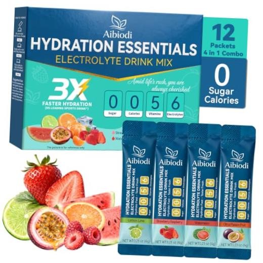 Electrolytes Powder Packets – Sugar Free & Zero Variety Pack – 12 Sticks