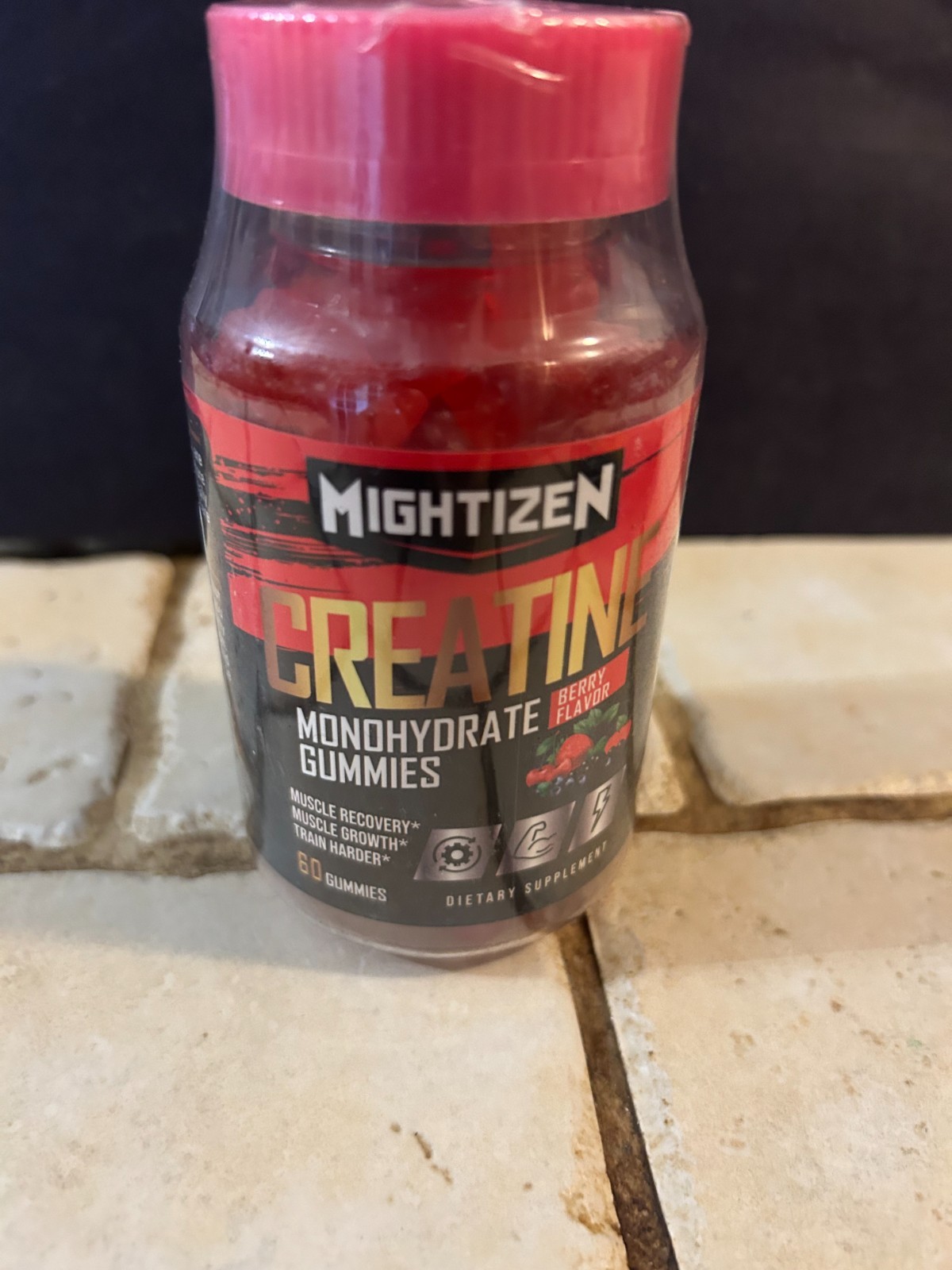 Mightizen Creatine Monohydrate 60 Gummies Muscle Recovery -Berry Flavor