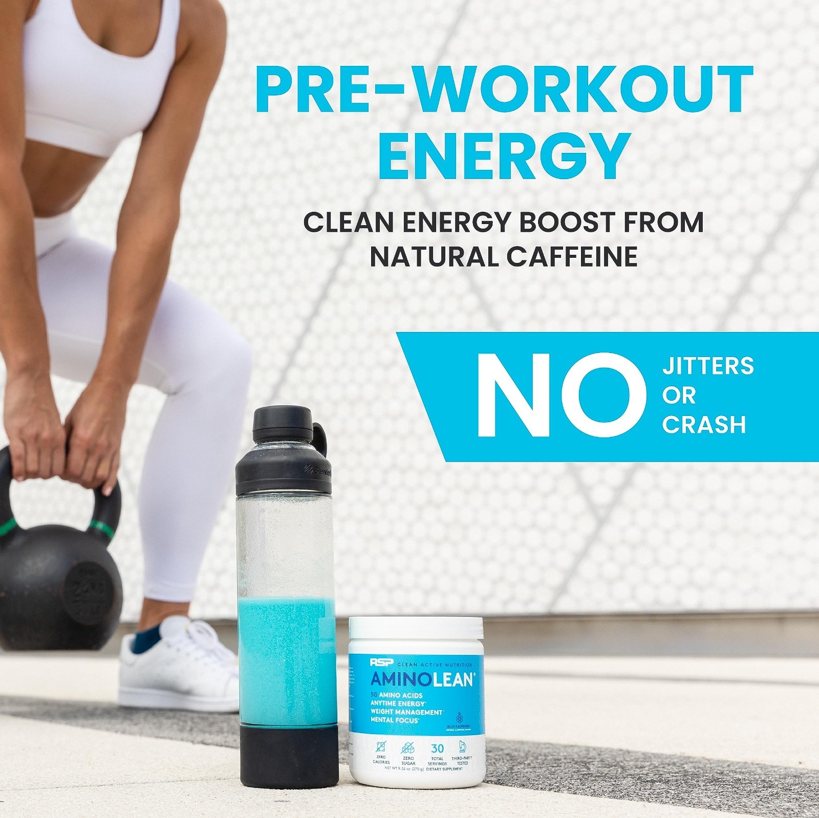 Vegan Pre Workout Powder – Natural Amino Energy, BCAA + EAA, Zero Sugar, No Cras
