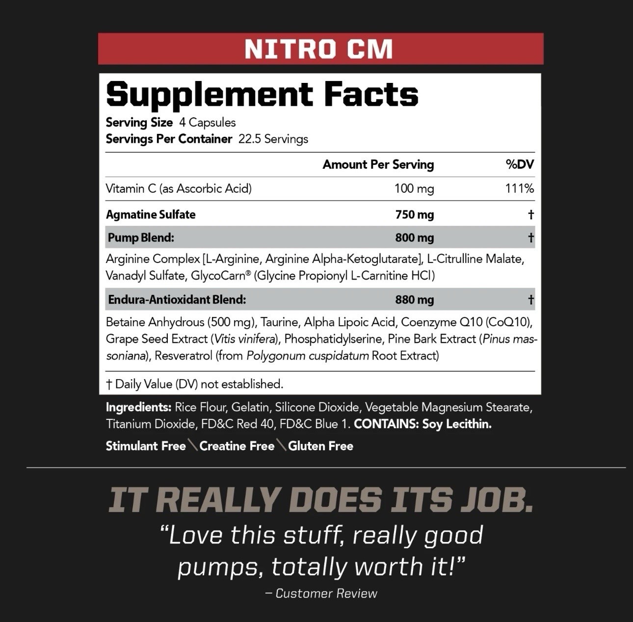 NITRO CM – Nitric Oxide Formula for Muscle Pumps & Performance – (90 Capsules) ✅