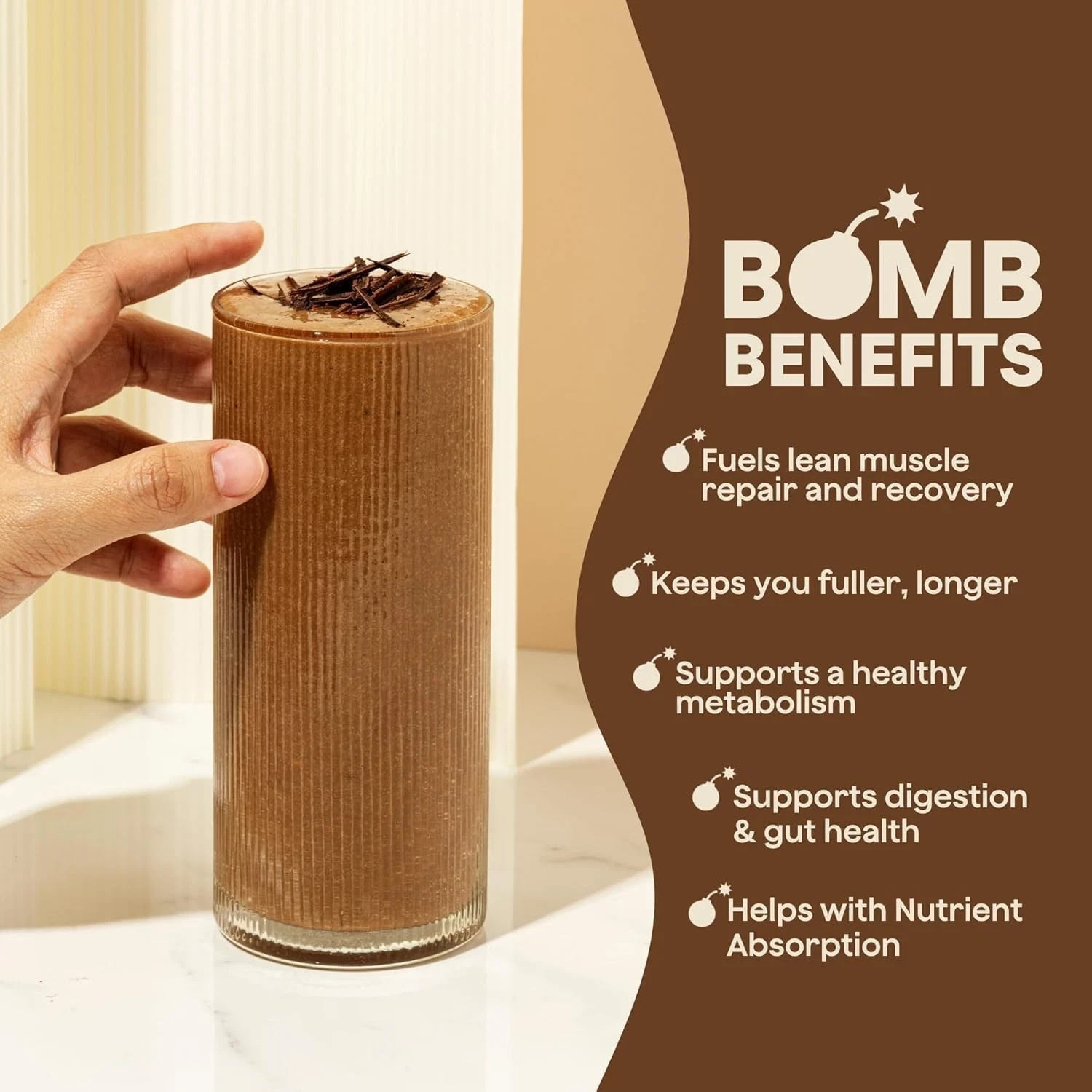 The Bomb Co. Bomb Plant, Protein Powder with 21g Protein Zero Sugar Chocolate..