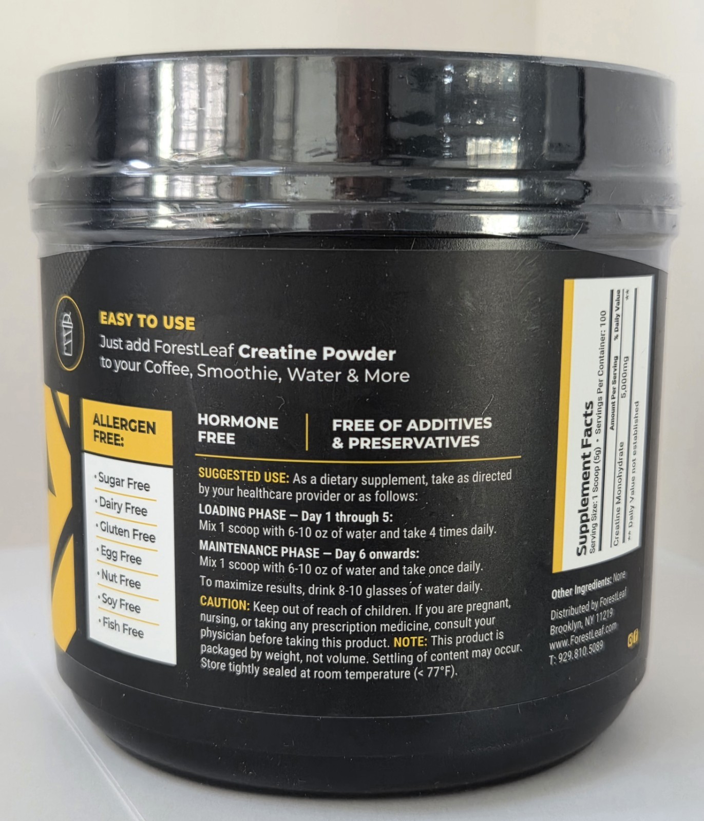 TWO PACK – ForestLeaf Creatine Monohydrate Powder 500g Micronized 100 Svgs Each